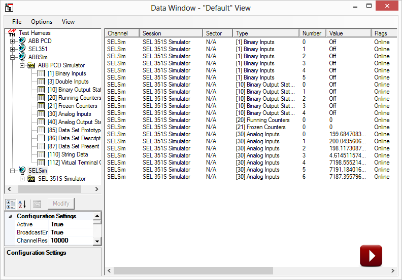 Test Harness Data Views