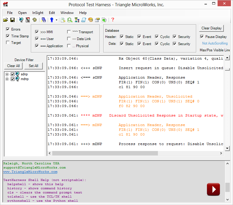 Protocol Analyzer View